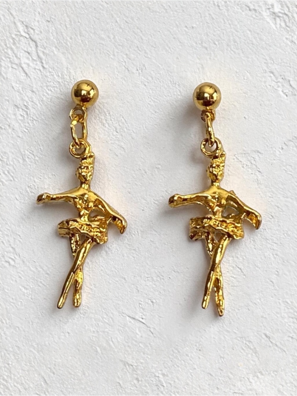 Elegant Gold Toned Ballerina Earrings